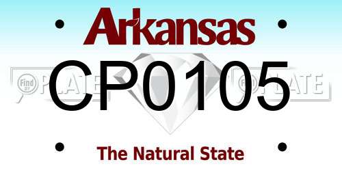 CP0105 Arkansas License Plate