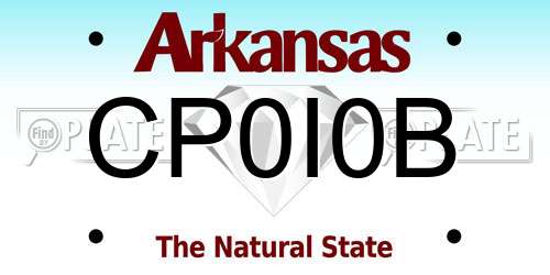 CP0I0B Arkansas License Plate