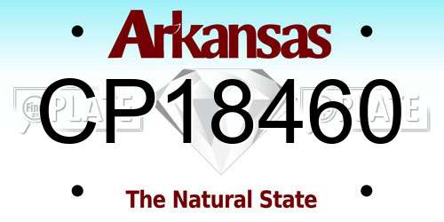 CP18460 Arkansas License Plate