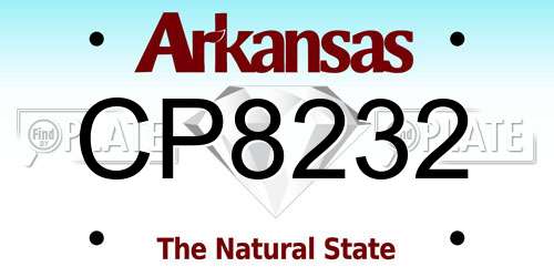 CP8232 Arkansas License Plate