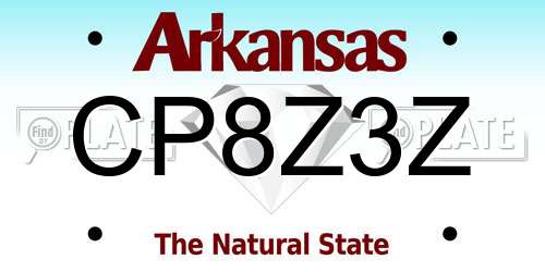 CP8Z3Z Arkansas License Plate