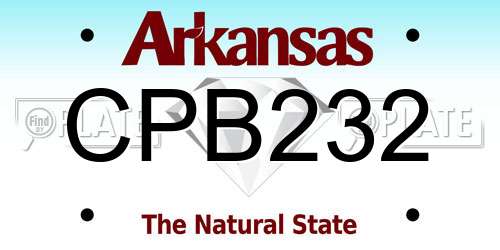 CPB232 Arkansas License Plate
