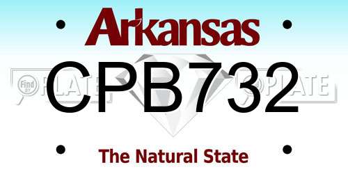 CPB732 Arkansas License Plate