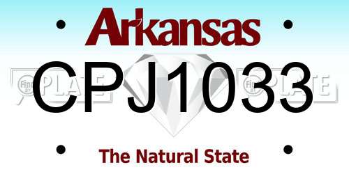 CPJ1033 Arkansas License Plate