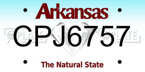 CPJ6757 Arkansas License Plate