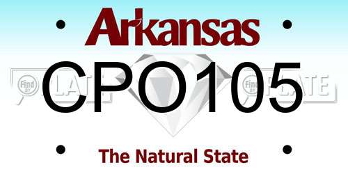 CPO105 Arkansas License Plate