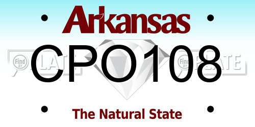CPO108 Arkansas License Plate