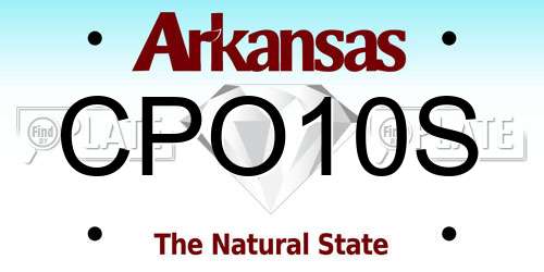 CPO10S Arkansas License Plate
