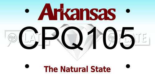 CPQ105 Arkansas License Plate