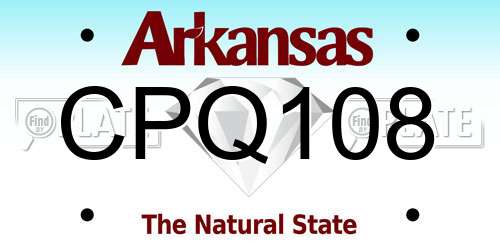 CPQ108 Arkansas License Plate