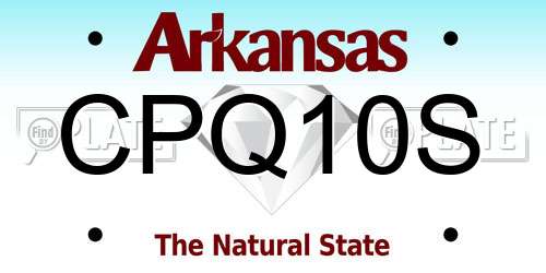 CPQ10S Arkansas License Plate
