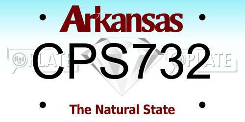 CPS732 Arkansas License Plate