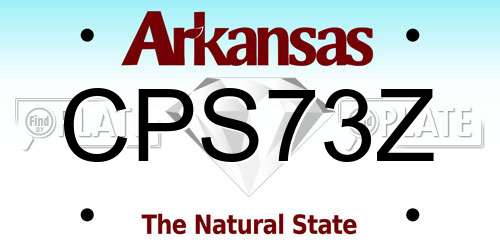 CPS73Z Arkansas License Plate
