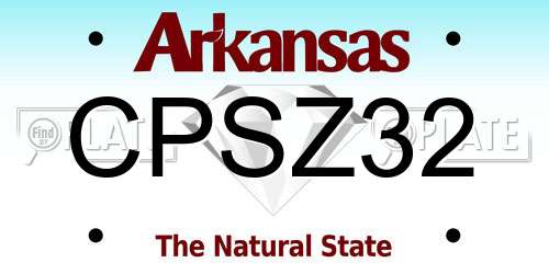 CPSZ32 Arkansas License Plate