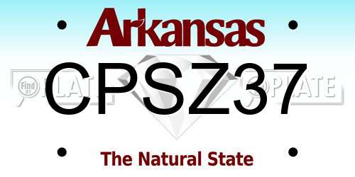 CPSZ37 Arkansas License Plate