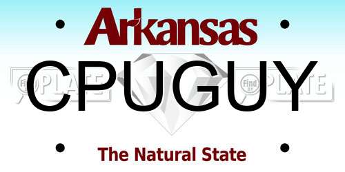 CPUGUY Arkansas License Plate