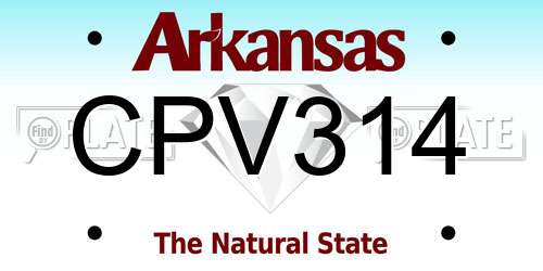 CPV314 Arkansas License Plate
