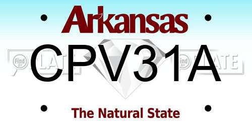 CPV31A Arkansas License Plate