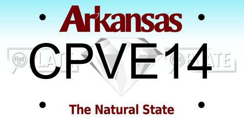 CPVE14 Arkansas License Plate