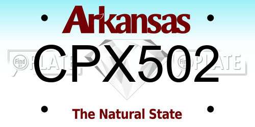 CPX502 Arkansas License Plate