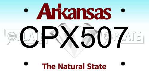 CPX507 Arkansas License Plate