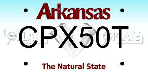 CPX50T Arkansas License Plate