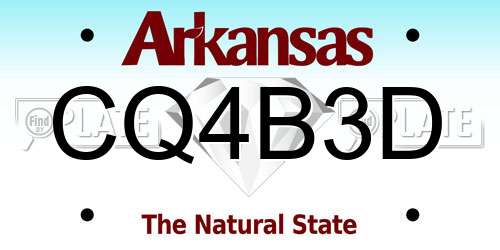 CQ4B3D Arkansas License Plate