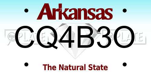 CQ4B3O Arkansas License Plate