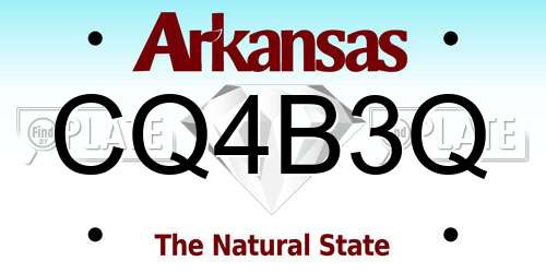 CQ4B3Q Arkansas License Plate