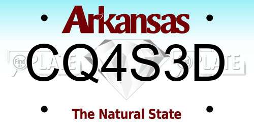 CQ4S3D Arkansas License Plate
