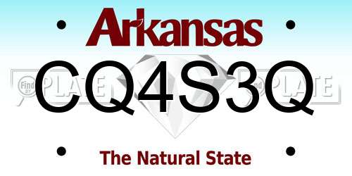 CQ4S3Q Arkansas License Plate