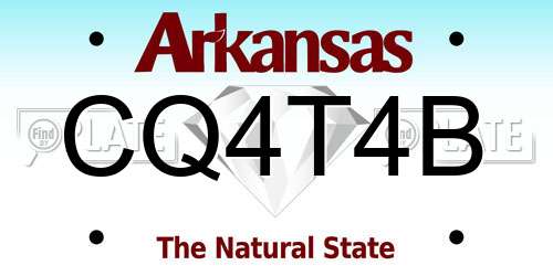 CQ4T4B Arkansas License Plate