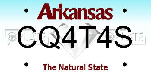 CQ4T4S Arkansas License Plate