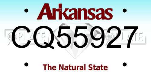 CQ55927 Arkansas License Plate