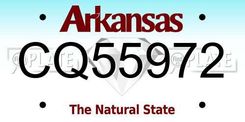 CQ55972 Arkansas License Plate