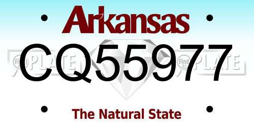CQ55977 Arkansas License Plate