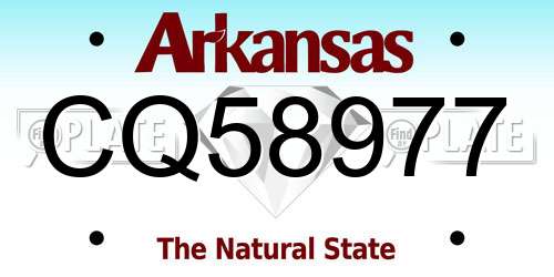 CQ58977 Arkansas License Plate