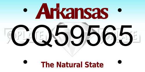 CQ59565 Arkansas License Plate