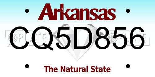 CQ5D856 Arkansas License Plate