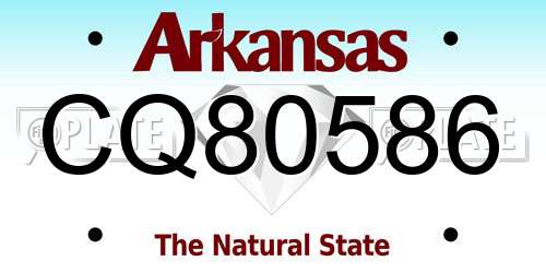 CQ80586 Arkansas License Plate