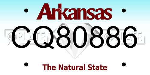 CQ80886 Arkansas License Plate