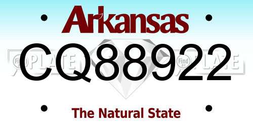 CQ88922 Arkansas License Plate