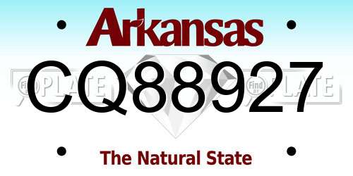 CQ88927 Arkansas License Plate
