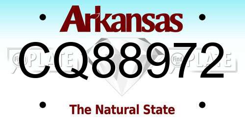 CQ88972 Arkansas License Plate