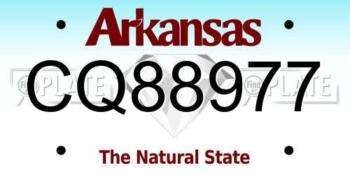 CQ88977 Arkansas License Plate