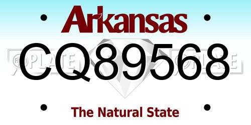 CQ89568 Arkansas License Plate