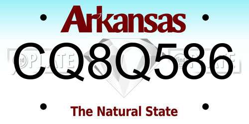 CQ8Q586 Arkansas License Plate