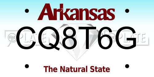 CQ8T6G Arkansas License Plate