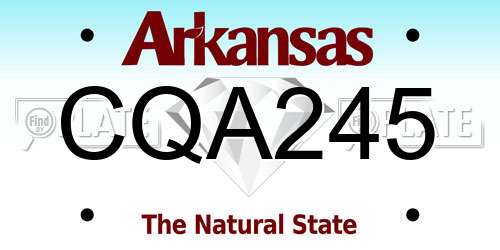 CQA245 Arkansas License Plate