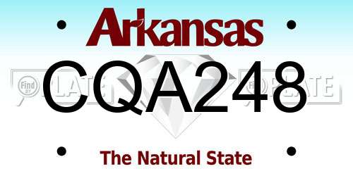 CQA248 Arkansas License Plate
